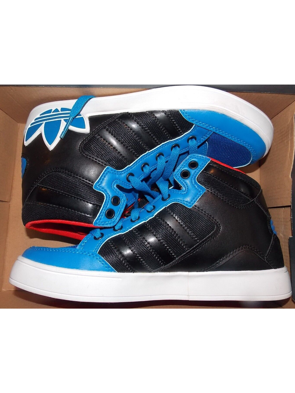 NEW VIN. 2013 ADIDAS COURT ATTITUDE BLUE/BLACK/ORANGE HighTop Sneakers Woman's 7
